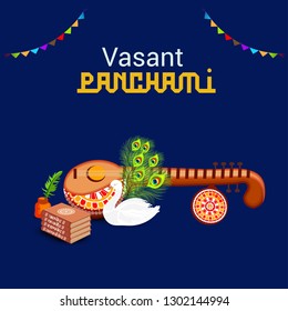 Vector illustration of a Background/Banner for Vasant Panchami.