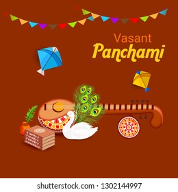 Vector illustration of a Background/Banner for Vasant Panchami.