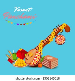 Vector illustration of a Background/Banner for Vasant Panchami.