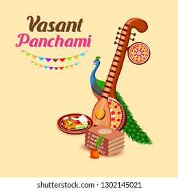 Vector illustration of a Background/Banner for Vasant Panchami.