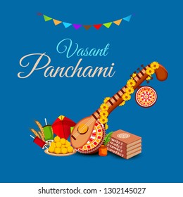 Vector illustration of a Background/Banner for Vasant Panchami.