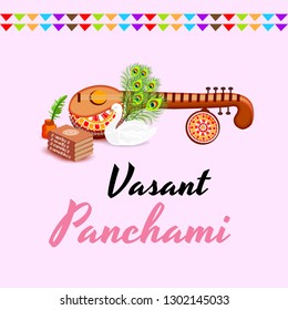 Vector illustration of a Background/Banner for Vasant Panchami.