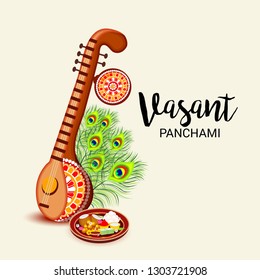 Vector illustration of a Background/Banner for Vasant Panchami.