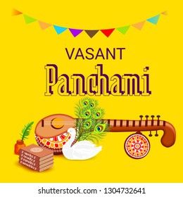 Vector illustration of a Background/Banner for Vasant Panchami 
