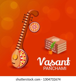 Vector illustration of a Background/Banner for Vasant Panchami 