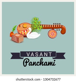 Vector illustration of a Background/Banner for Vasant Panchami 