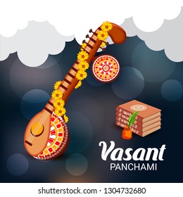 Vector illustration of a Background/Banner for Vasant Panchami 