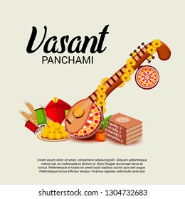 Vector illustration of a Background/Banner for Vasant Panchami 