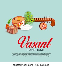 Vector illustration of a Background/Banner for Vasant Panchami 
