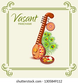 Vector illustration of a Background/Banner for Vasant Panchami.