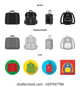 Vector illustration of backpack and bag logo. Collection of backpack and school stock vector illustration.