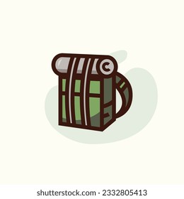 Vector illustration of backpack in flat color style