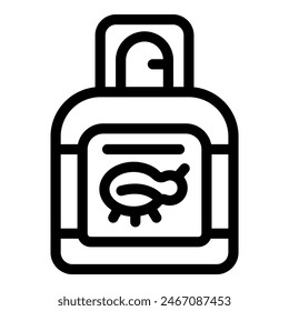 Vector illustration of a backpack with a piggy bank symbol, representing savings and budget travel