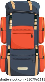 Ilustración vectorial de la mochila, bolsa de viaje