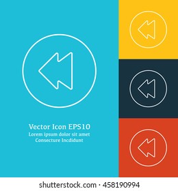Vector illustration of backward button icon