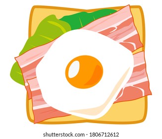 Vektorgrafik von Frühstücksspeck und Toast
