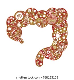 vector illustration of bacteria and intestine for general infection and digestion problems