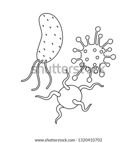 Vector illustration of bacteria and virus  symbol. Set of bacteria and laboratory  stock vector illustration.