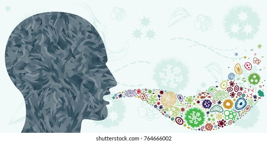 Vector Illustration Bacteria Viruses Spreading Persons Stock Vector ...