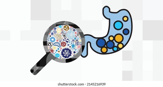 Vector Illustration Of Bacterial Infection Testing And Monitoring Of Digestive Problems And Stomach