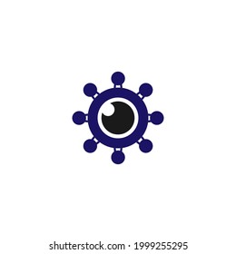 Vector illustration of a bacterial virus design, with a combination of eyes. blue and black texture. for the virus icon logo. modern logo template
