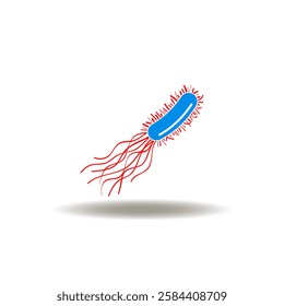 Vector illustration of bacterium virus microorganism microbe. Symbol of legionella pneumophila bacteria medical test.
