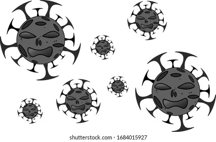 Vector illustration of bad coronavirus.