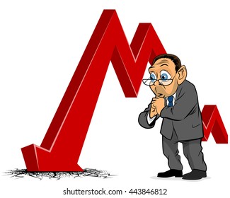 Vector illustration of bad luck in business