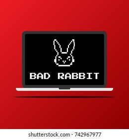 Vector Illustration Of The Bad Rabbit Ransomware