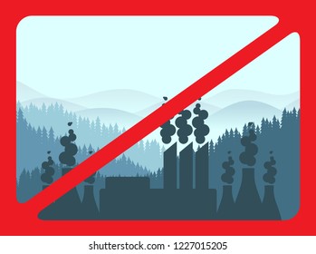 Vector illustration. Bad sign "Do not pollute the environment"