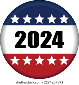 Vector illustration of a badge for the 2024 American presidential election