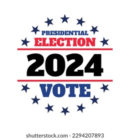 Vector illustration of a badge for the 2024 American presidential election