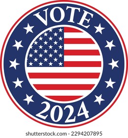 Vector illustration of a badge for the 2024 American presidential election