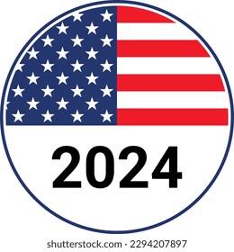 Vector illustration of a badge for the 2024 American presidential election