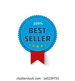 Vector illustration of badge. Best seller.