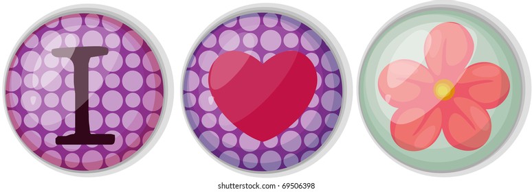 Vector illustration of badge button.