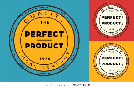Vector illustration of badge in different colors. Vintage hipster style