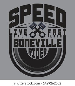 vector illustration badge of motor sport for t shirt graphics