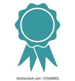 Vector Illustration of Badge Ribbons Icon in Blue
