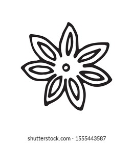 Vector illustration. Badian isolated on white background. Hand drawn anise doodle clipart. Perfect for menu, poster, food banner.