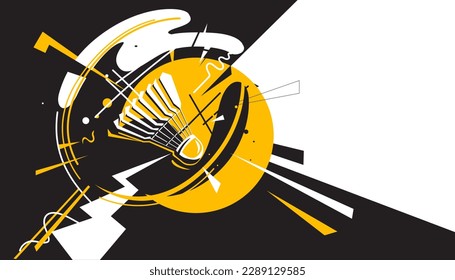 Vector illustration of badminton abstract background design for banner, poster, flyer template. 
Sports concept
