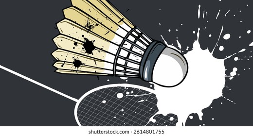 Vector illustration of badminton abstract background design for banner, poster, flyer template. 
Sports concept