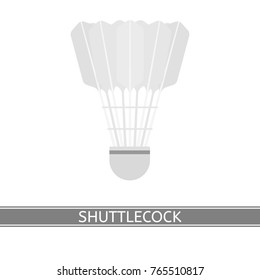 Vector illustration of badminton feather shuttlecock isolated on white background. Sport equipment in flat style.