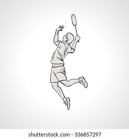 drawing badminton