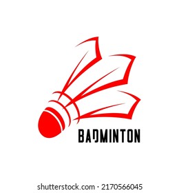 vector illustration of badminton sport on white background