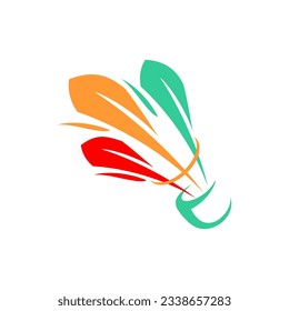 vector illustration of badminton sport on white background	