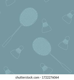 Vector illustration: badminton theme pattern. Racket and shuttlecock. Texture for wallpapers, fabrics, prints and websites.