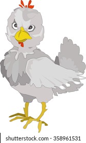 Vector Illustration of a bad-tempered young cock