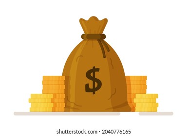 Vector illustration of a bag of cents.