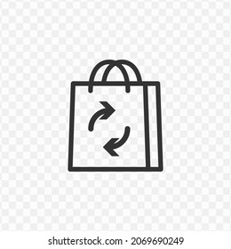 Ilustración vectorial del icono de cambio de bolsa en color oscuro y fondo transparente (png).